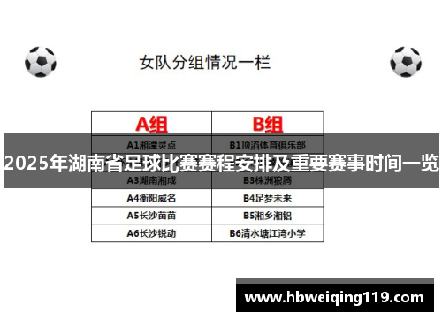 2025年湖南省足球比赛赛程安排及重要赛事时间一览